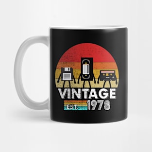 Vintage 1978 Floppy Disk VHS Cassette Tape 80s 90s birthday Mug